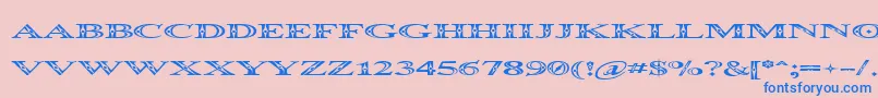 Occoluchi Spread Font – Blue Fonts on Pink Background