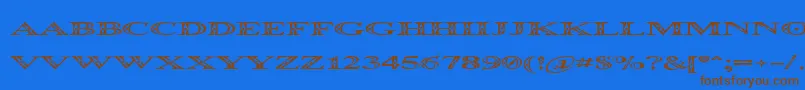 Occoluchi Spread Font – Brown Fonts on Blue Background
