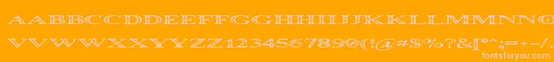 Fonte Occoluchi Spread – fontes rosa em um fundo laranja