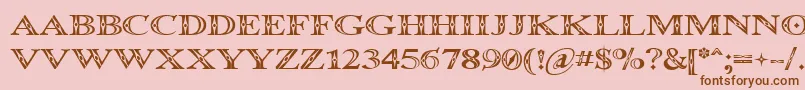Fonte Occoluchi – fontes marrons em um fundo rosa