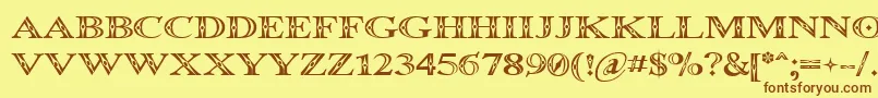 Occoluchi Font – Brown Fonts on Yellow Background