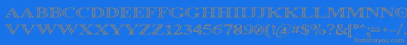 Occoluchi Font – Gray Fonts on Blue Background