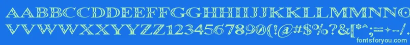 Occoluchi Font – Green Fonts on Blue Background