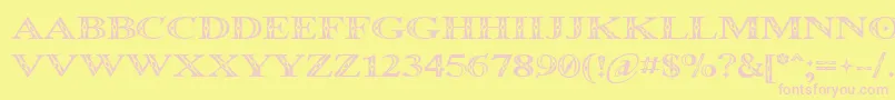 Occoluchi Font – Pink Fonts on Yellow Background