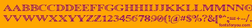 Occoluchi Font – Purple Fonts on Orange Background