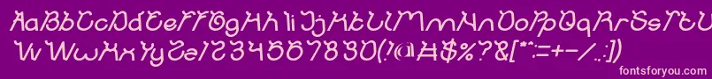 Fonte Ocean Free Bold Italic – fontes rosa em um fundo violeta