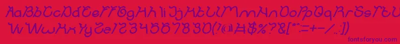 fuente Ocean Free Bold Italic – Fuentes Moradas Sobre Fondo Rojo