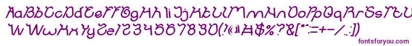 Ocean Free Bold Italic-fontti – violetit fontit valkoisella taustalla