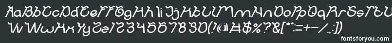 フォントOcean Free Bold Italic – 黒い背景に白い文字