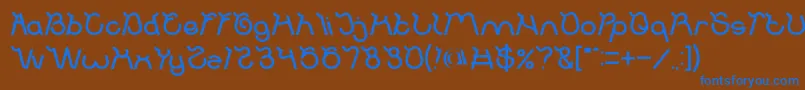 フォントOcean Free Bold – 茶色の背景に青い文字