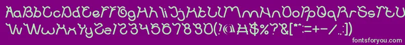 Ocean Free Bold Font – Green Fonts on Purple Background