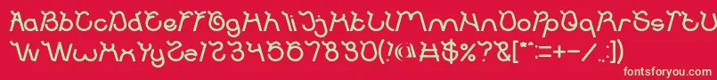 フォントOcean Free Bold – 赤い背景に緑の文字