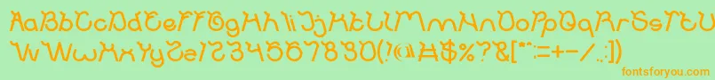 Ocean Free Bold Font – Orange Fonts on Green Background