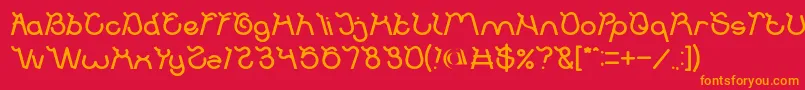 フォントOcean Free Bold – 赤い背景にオレンジの文字