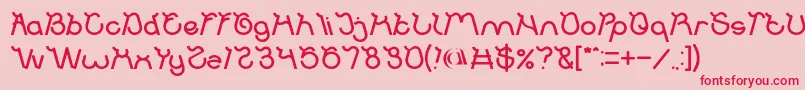 フォントOcean Free Bold – ピンクの背景に赤い文字