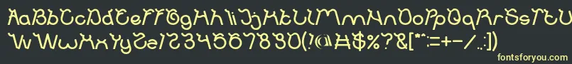 フォントOcean Free Bold – 黒い背景に黄色の文字