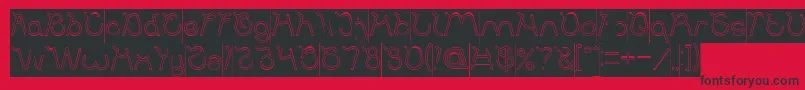 Ocean Free Hollow Inverse Font – Black Fonts on Red Background