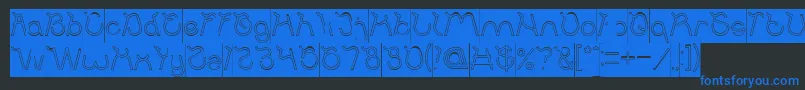 Ocean Free Hollow Inverse Font – Blue Fonts on Black Background