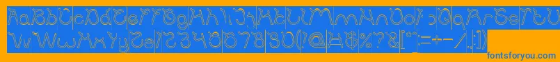 Ocean Free Hollow Inverse Font – Blue Fonts on Orange Background