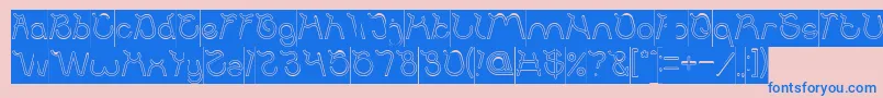 Ocean Free Hollow Inverse-Schriftart – Blaue Schriften auf rosa Hintergrund