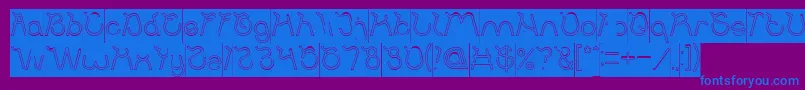 Ocean Free Hollow Inverse Font – Blue Fonts on Purple Background
