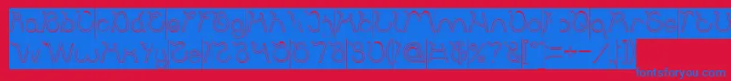 Ocean Free Hollow Inverse Font – Blue Fonts on Red Background