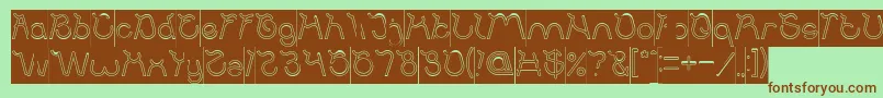 Ocean Free Hollow Inverse Font – Brown Fonts on Green Background