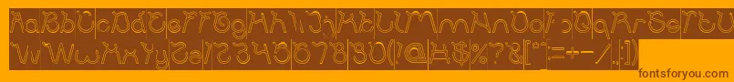 Ocean Free Hollow Inverse Font – Brown Fonts on Orange Background