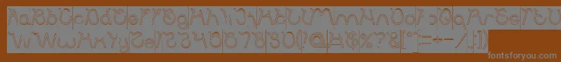 Ocean Free Hollow Inverse-Schriftart – Graue Schriften auf braunem Hintergrund