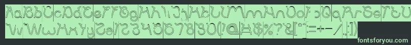 Ocean Free Hollow Inverse Font – Green Fonts on Black Background