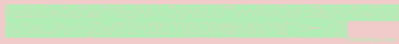 Ocean Free Hollow Inverse Font – Green Fonts on Pink Background