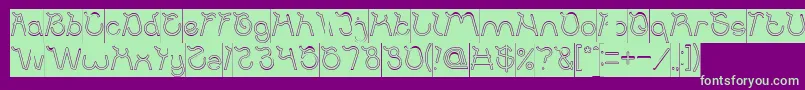Ocean Free Hollow Inverse Font – Green Fonts on Purple Background