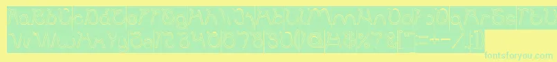 Ocean Free Hollow Inverse Font – Green Fonts on Yellow Background