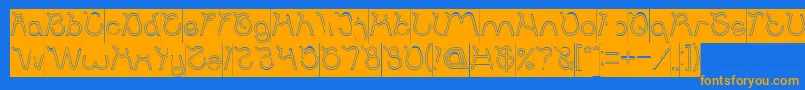 Ocean Free Hollow Inverse Font – Orange Fonts on Blue Background