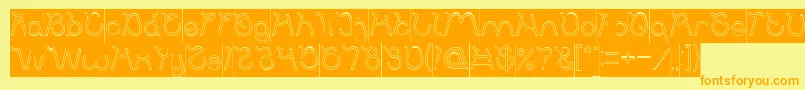 Ocean Free Hollow Inverse Font – Orange Fonts on Yellow Background