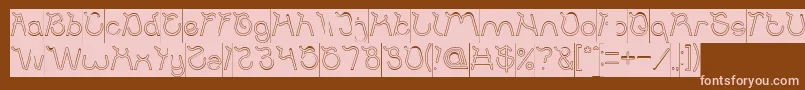 Ocean Free Hollow Inverse Font – Pink Fonts on Brown Background