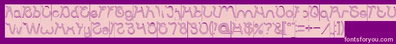 Ocean Free Hollow Inverse Font – Pink Fonts on Purple Background