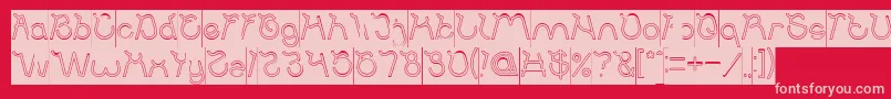 Ocean Free Hollow Inverse Font – Pink Fonts on Red Background