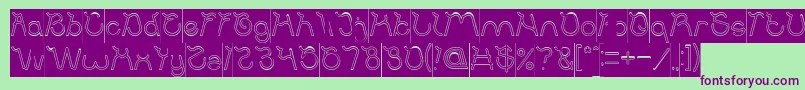 Ocean Free Hollow Inverse Font – Purple Fonts on Green Background