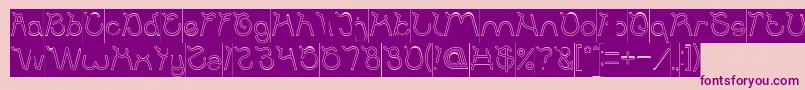 Ocean Free Hollow Inverse Font – Purple Fonts on Pink Background