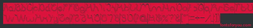 Ocean Free Hollow Inverse Font – Red Fonts on Black Background
