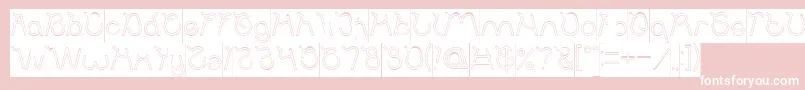 Ocean Free Hollow Inverse-Schriftart – Weiße Schriften auf rosa Hintergrund