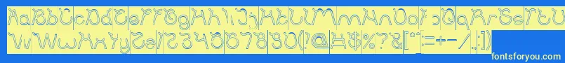 Ocean Free Hollow Inverse Font – Yellow Fonts on Blue Background