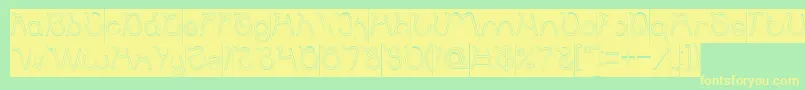 Ocean Free Hollow Inverse Font – Yellow Fonts on Green Background