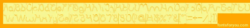 Ocean Free Hollow Inverse Font – Yellow Fonts on Orange Background
