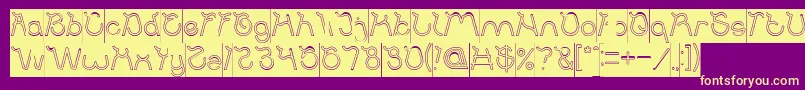 Ocean Free Hollow Inverse Font – Yellow Fonts on Purple Background