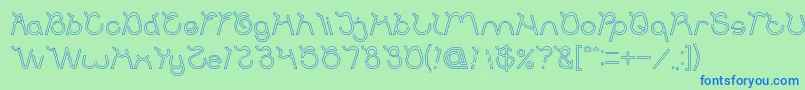 Lisätietoja Ocean Free Hollow-fontista Ocean Free Hollow-fontti – siniset fontit vihreällä taustalla