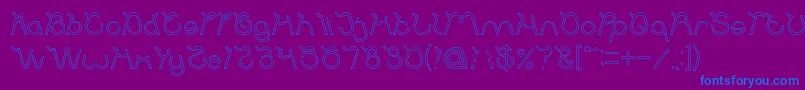 Ocean Free Hollow Font – Blue Fonts on Purple Background