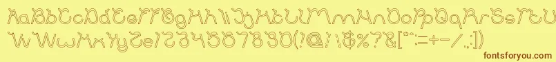 Ocean Free Hollow Font – Brown Fonts on Yellow Background