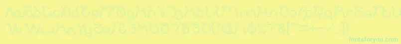 Ocean Free Hollow Font – Green Fonts on Yellow Background